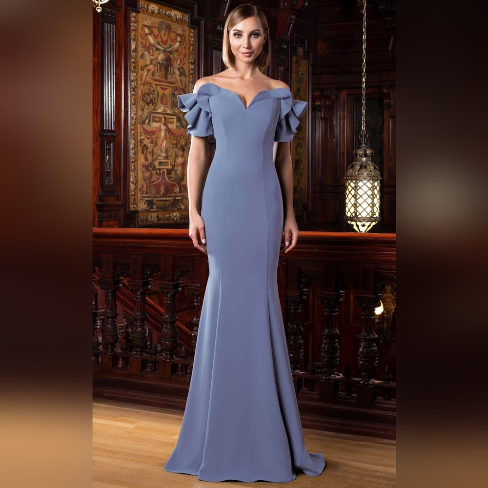 ALEXANDER BY DAYMOR Prom Mother Bride Evening Dress Sz 6 Periwinkle Blue